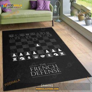 French Defense Chess Rug Living Room Rug Home Decor Floor Decor