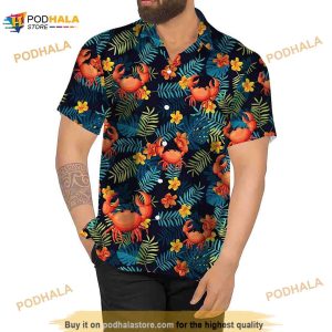 Funny Crab Hawaiian Aloha Shirt, Crab Summer Vacation Beach Shirt