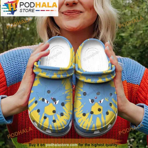 Funny Face Golduck Pokemon 3D Crocs Clog Shoes, Funny Crocs