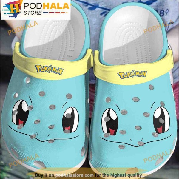 Funny Face Squirtle Pokemon 3D Crocs Clog Shoes, Funny Crocs
