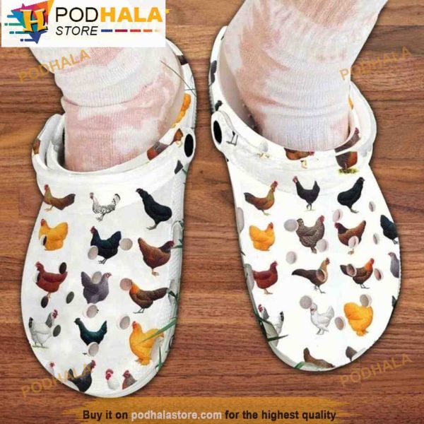 Funny Family Chicken 3D Crocs Slippers, Funny Crocs