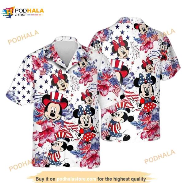 Funny Hawaiian Shirt For Men Mickey Mouse Hibiscus