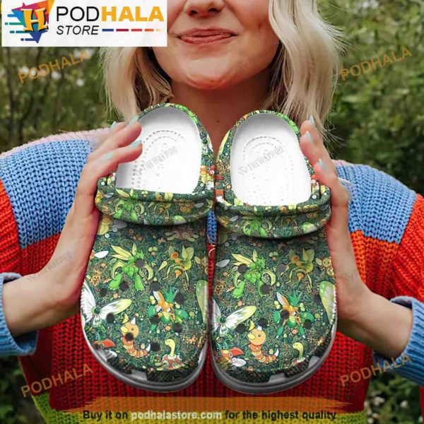Funny Movie Leaf Type Pokemon 3D Clog Shoes