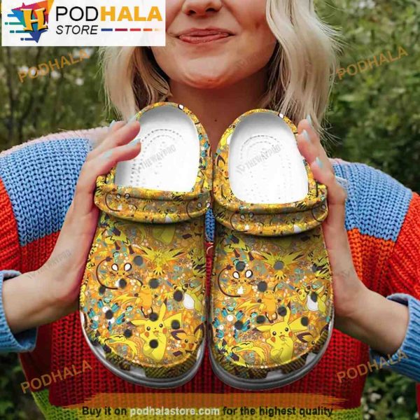 Funny Movie Lightning Type Pokemon 3D Clog Shoes