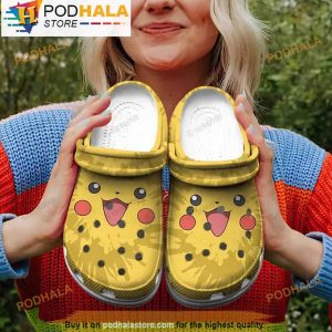 Funny Smile Pikachu Pokemon 3D Clog Shoes