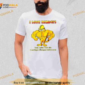 Garfield I Love Mondays Back On The Work Site For Servings Of Lasagna Shirt 2