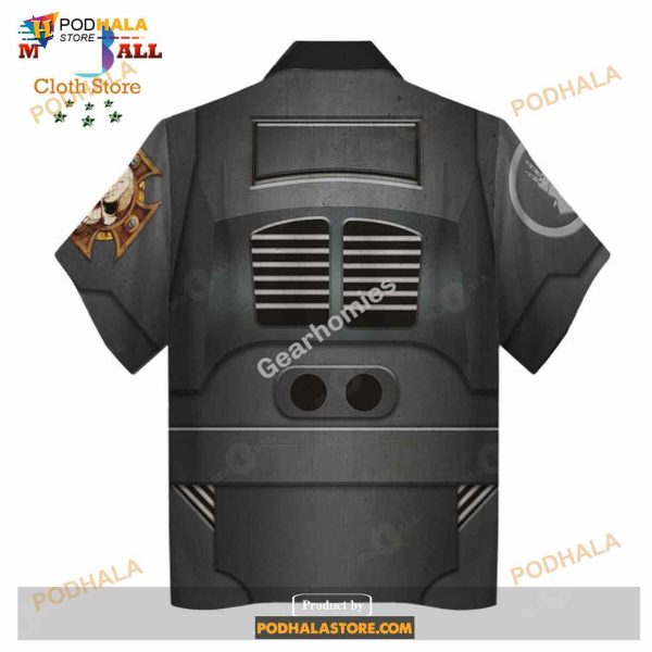 GearHomies Unisex Funny Hawaiian Shirt Terminator Armor Iron Hands 3D Costumes