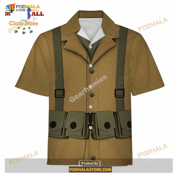 Gearhomies Unisex Funny Hawaiian Shirt US Army WW1 Infantryman Historical 3D Apparel
