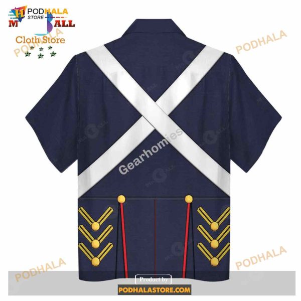 Gearhomies Unisex Funny Hawaiian Shirt War of 1812  1812-1815  US Army Historical 3D Apparel