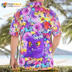 Gengar Summer Flowers Pokemon 3d Funny Hawaiian Shirt 3
