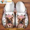German Shepherd  Flower Art 3d Dog In 3D Crocs