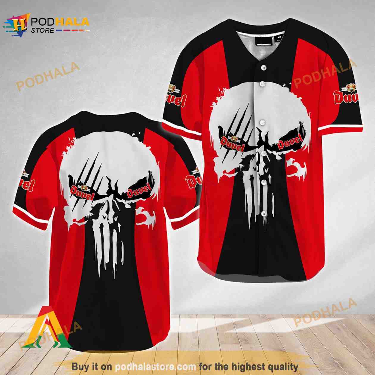 American Flag Punisher Skull Baseball Jersey For Men And Women