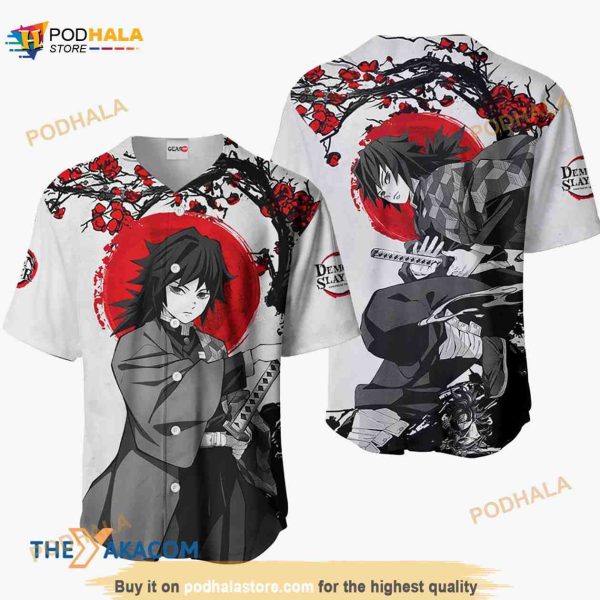 Giyuu Tomioka Kimetsu Anime Japan 3D Baseball Jersey, Christmas Gift For Fan