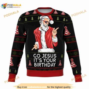 Go Jesus Ugly Christmas Sweater Unisex Holiday, Funny Xmas Gifts