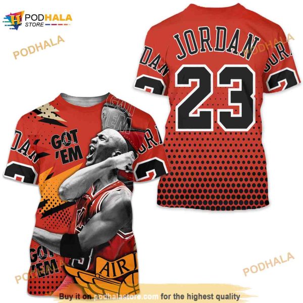 Goat Number 23 Unisex Sneaker Shirt Match 5 Dunk On Mars 3D Shirt, Jordan 5 Mars