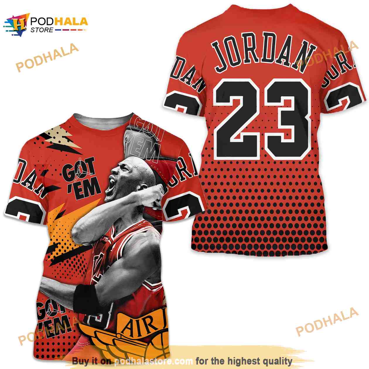 Michael Air Jordan Goat G.O.A.T. Chicago Bulls Red Black White Jersey Premium T-Shirt, XS