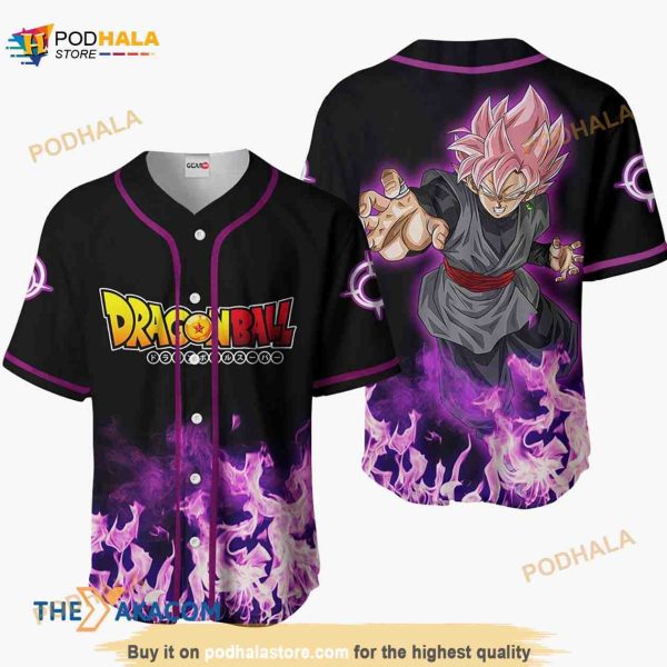 Goku Rose Dragon Ball Anime 3D Baseball Jersey Shirt