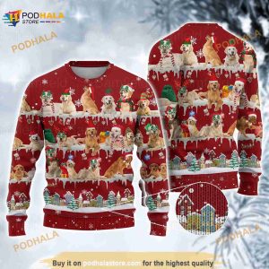 Golden Retriever Retriever 3D Funny Ugly Sweater