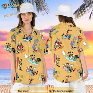 Goofy Disney Hawaiian Shirt, Goofy Surfing Aloha Shirt, Disneyland Vacation Gift