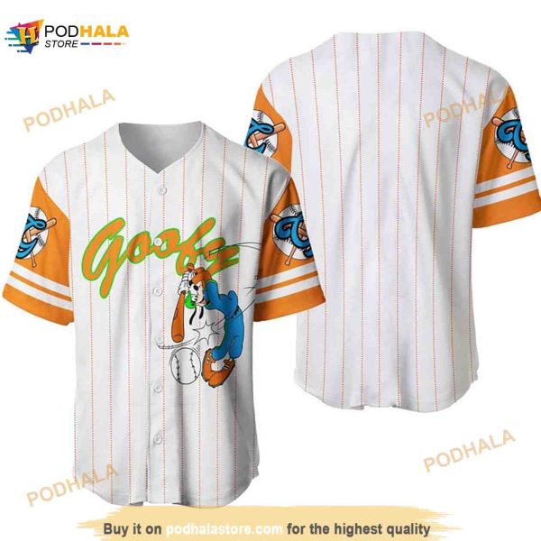 Goofy Dog All Over Print Pinstripe 3D Baseball Jersey