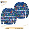 Goofy Dog Pattern Xmas Blue 2023 Christmas Disney 3D Sweater