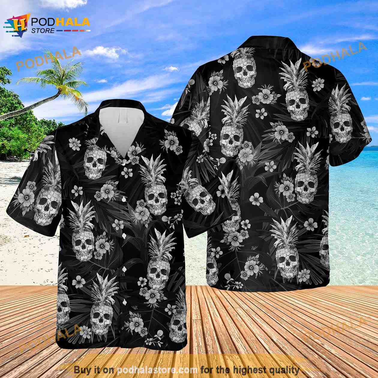 Gothic Skull Funny Hawaiian Shirt Gothic Skull Funny Hawaiian Shirt