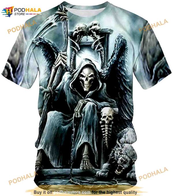 Graphic Skull 3D Shirt For Men Funny Printed Short Sleeve 3D Shirt