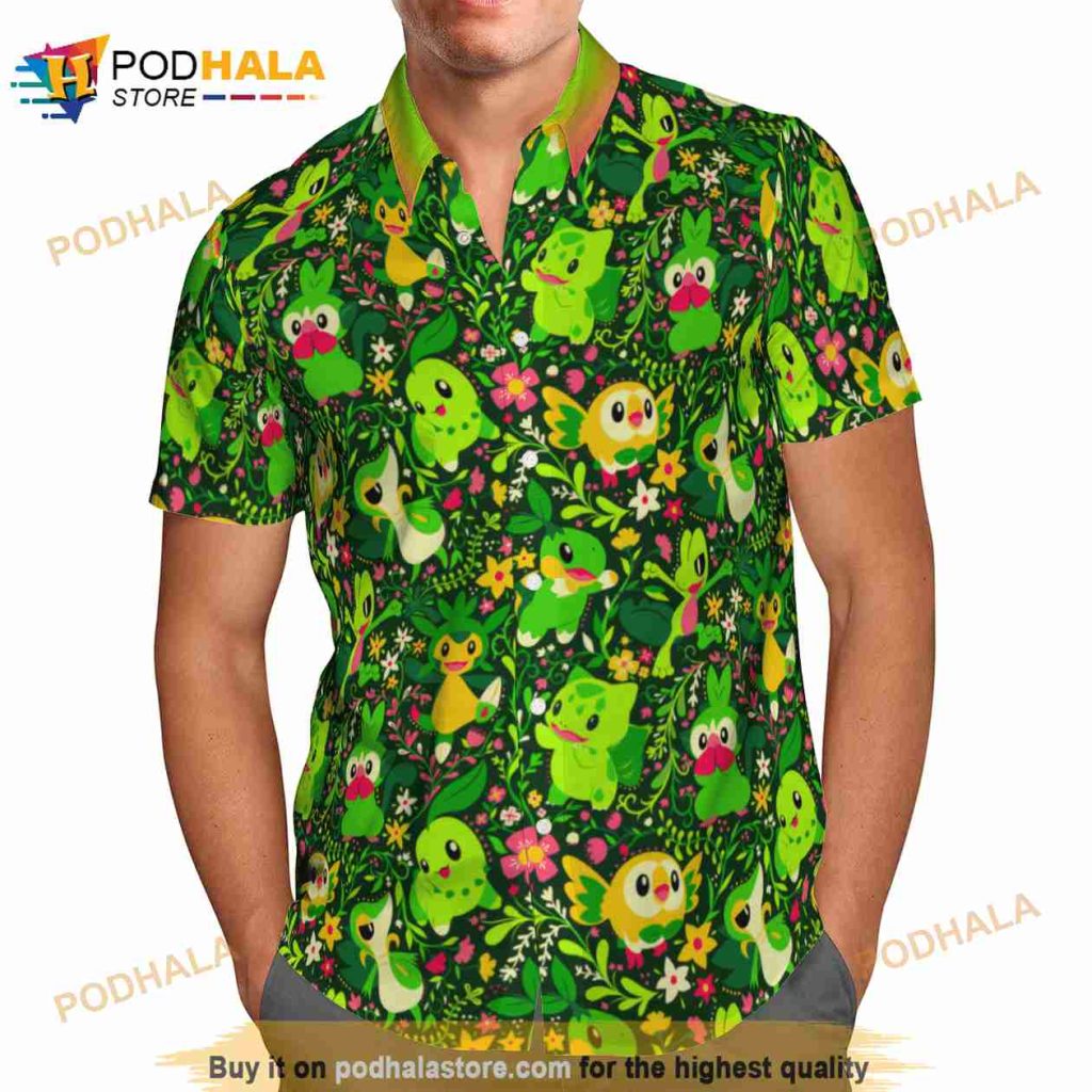 Grass Pokemon Beach 3D Funny Hawaiian Shirt