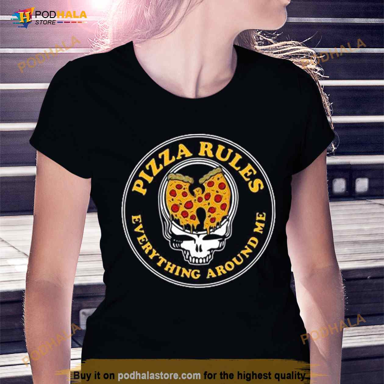 Grateful Dead Skull Wu Tang Clan Pizza Rules Everything Around Me Shirt -  Bring Your Ideas, Thoughts And Imaginations Into Reality Today