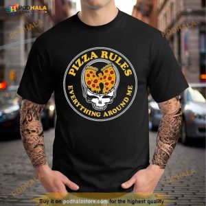 Grateful Dead Skull Wu Tang Clan Pizza Rules Everything Around Me Shirt 2