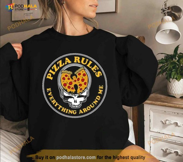 Grateful Dead Skull Wu Tang Clan Pizza Rules Everything Around Me Shirt