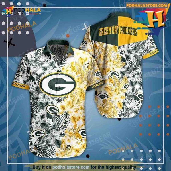 Green Bay Packers NFL Beach Shirt Floral Pattern Print Summer Hawaiian Shirt