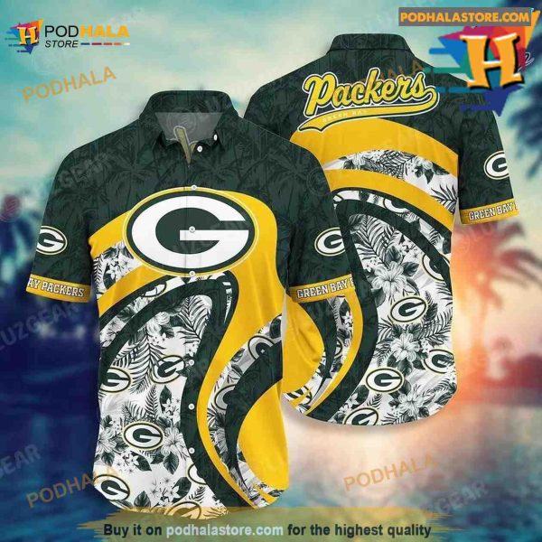 Green Bay Packers NFL Hawaiian Shirt Floral Tropical Summer Shirt