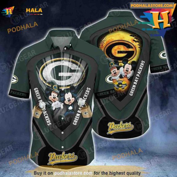 Green Bay Packers NFL Hawaiian Shirt Mickey Halloween Night Styleing For Fans