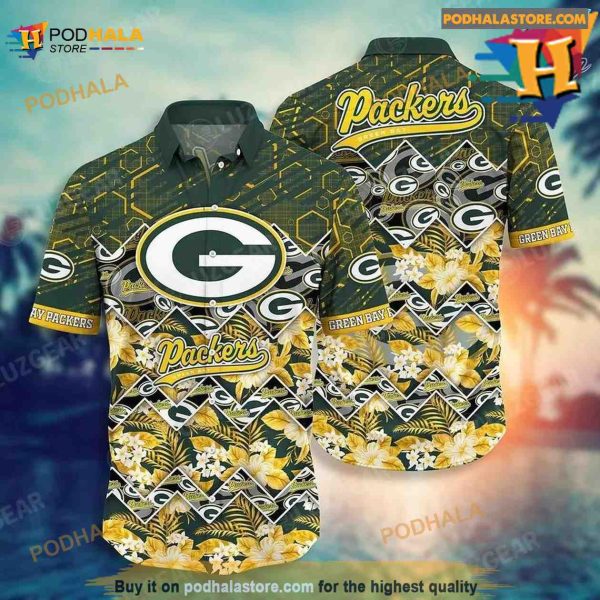 Green Bay Packers NFL Hawaiian Shirt, Tropical Beach Shirt Gift