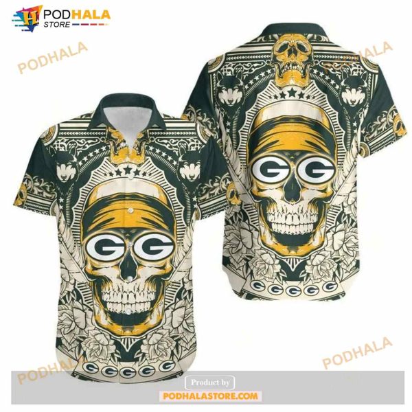 Green Bay Packers Skull NFL Gift For Fan Hawaii Shirt Summer Collections