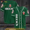Green Beck's Beer 3d Baseball Jersey