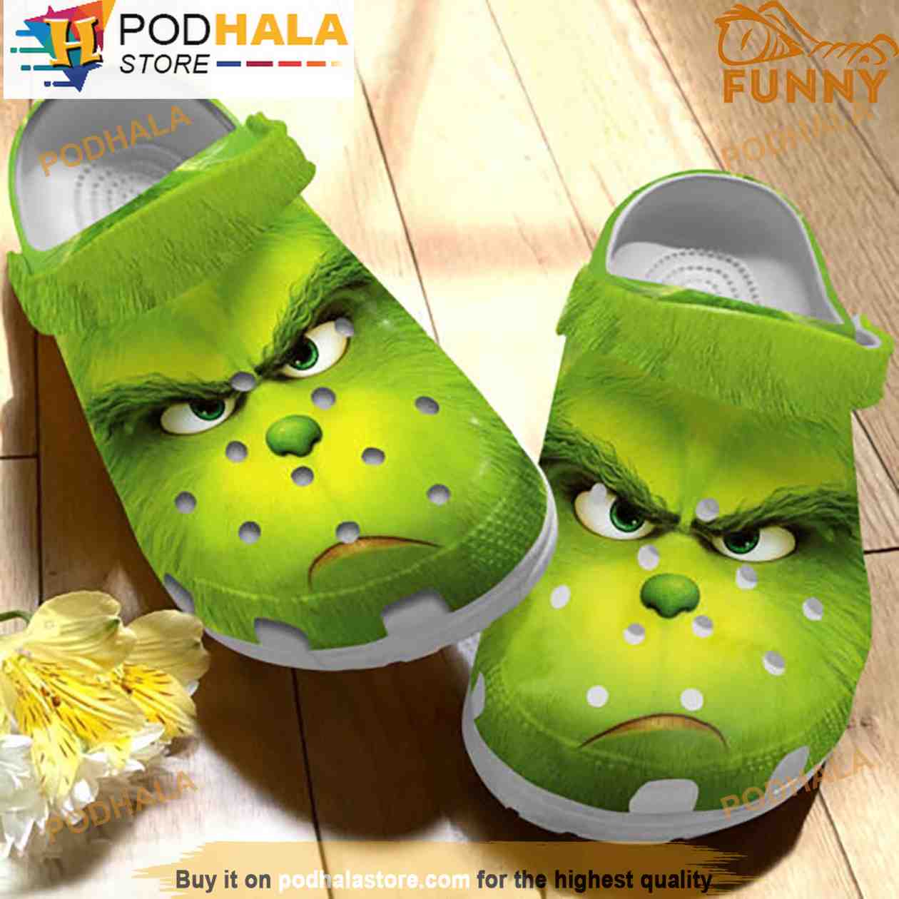 Smiling Face Grinch 3D Funny Crocs Podhalastore