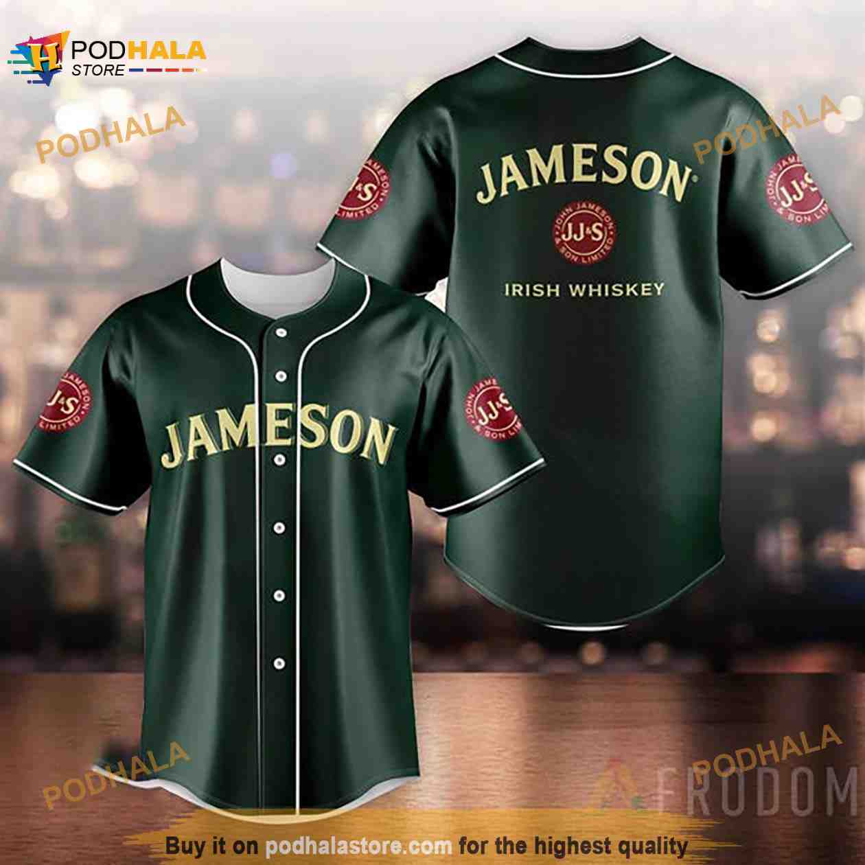 Vintage Green Skull Jameson Baseball Jersey Shirt Gift For Men And Women