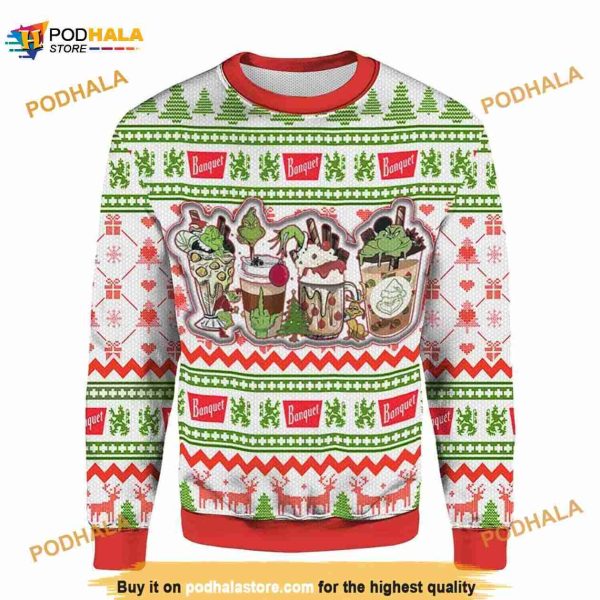 Grinch Coffee Latte Christmas 3D Sweater