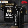 Guinness In My Veins Jesus In My Heart Black Baseball Jersey