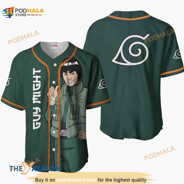 Guy Might Naruto Anime 3D Baseball Jersey Shirt