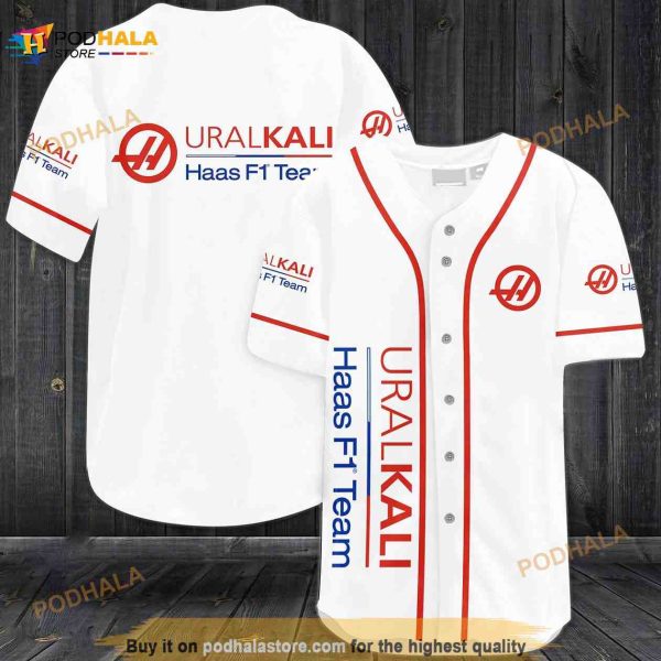 Haas F1 Team Uralkali 3d Baseball Jersey