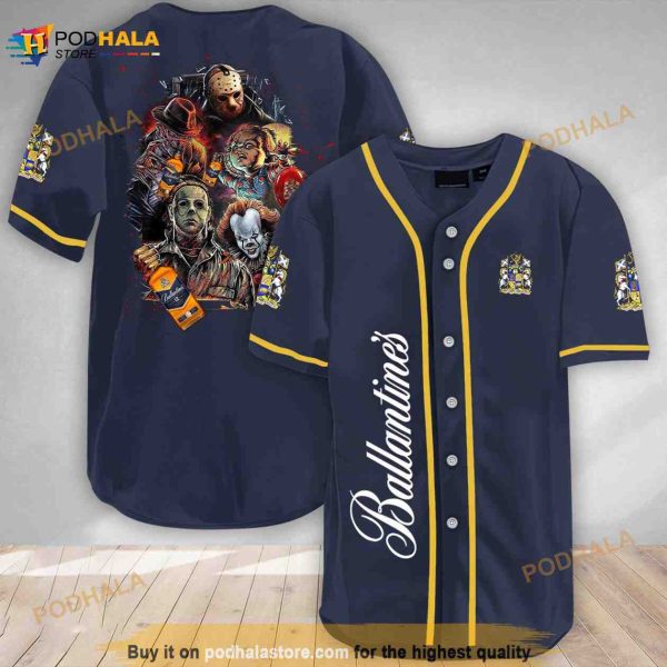 Halloween Horror Characters Ballantines 3d Baseball Jersey