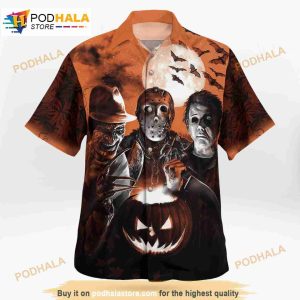 Halloween Horror Coffee Tropical 3d Funny Hawaiian Shirt 2