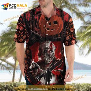 Horror Halloween Characters NFL Philadelphia Eagles Hawaiian Shirt