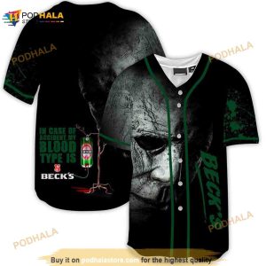 Halloween Horror Michael Myers Beck's Beer 3d Baseball Jersey