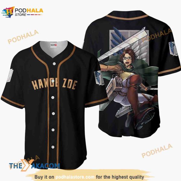 Hange Zoe Attack On Titan Anime 3D Baseball Jersey Shirt