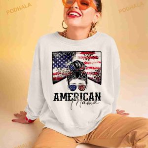 Happy 4th Of July Vintage American Mama USA Flag Shirt