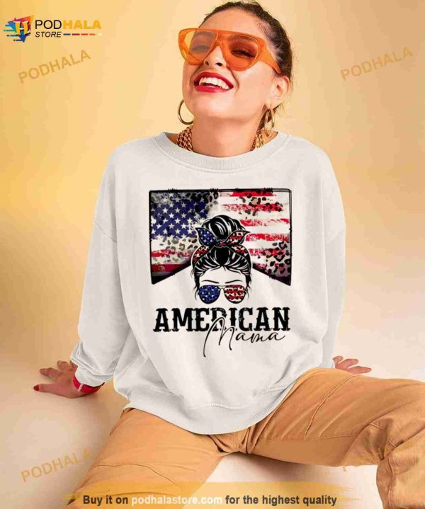 Happy 4th Of July Vintage American Mama USA Flag Shirt